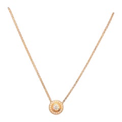 GIA Cartier d'Amour Paved Diamond 18K Rose Gold Pendant Necklace