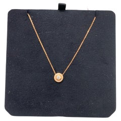 GIA Cartier d'Amour Paved Diamond 18K Rose Gold Pendant Necklace