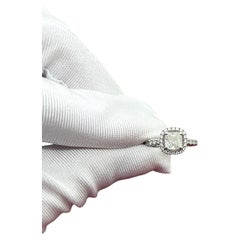 GIA Cartier Platinum Destinée Cushion-Cut 1.04ct Diamond Halo Engagement Ring