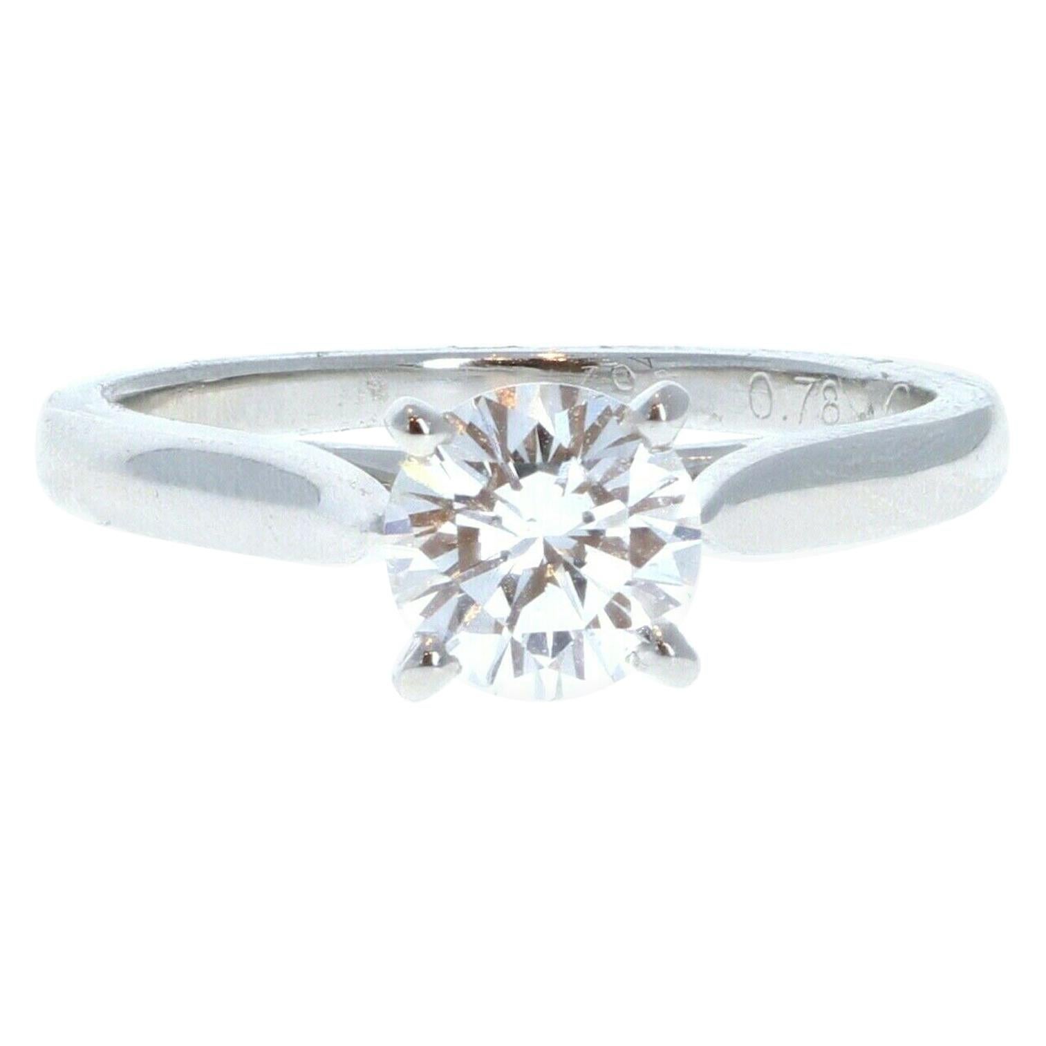 GIA Cartier Platinum 
Diamond Ring 0.52ctw with Papers F VVS1 For Sale