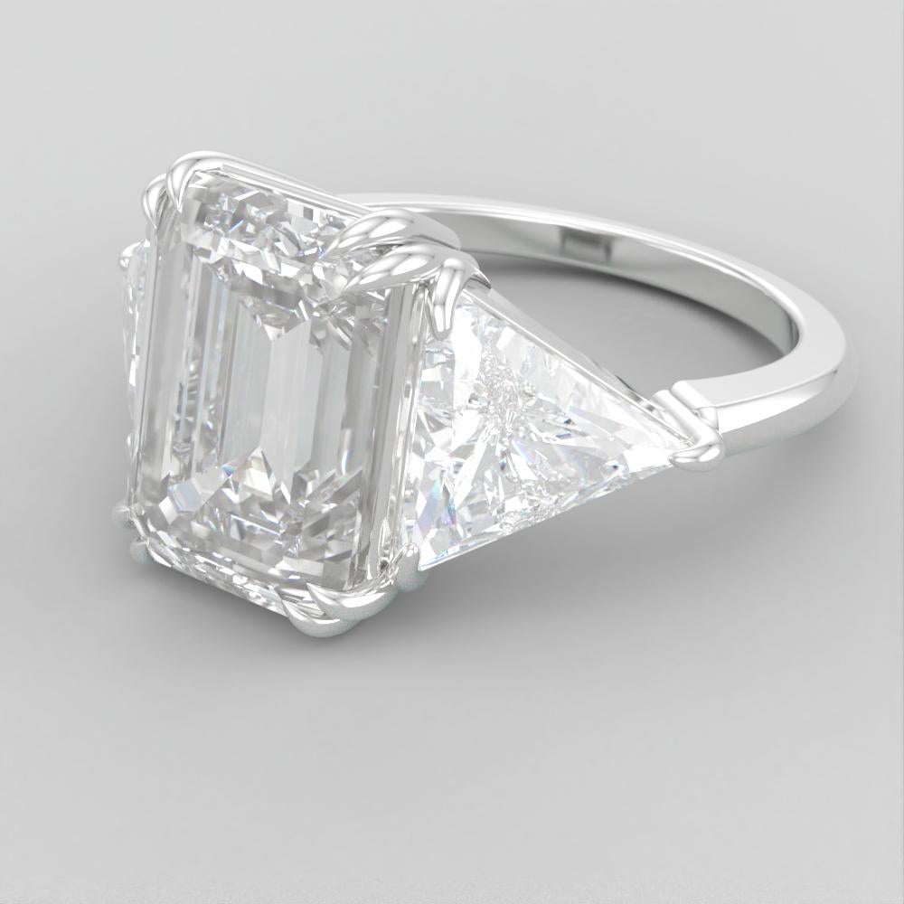 This GIA certified 3.01-carat emerald cut diamond ring is a striking example of fine craftsmanship and elegant design.
Set in 18K white gold, the centerpiece features a beautiful emerald cut diamond known for its clean lines and understated