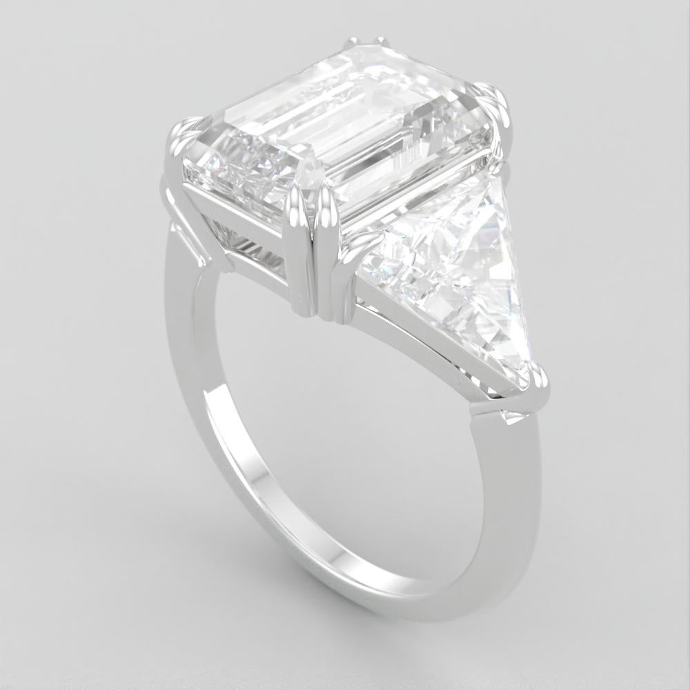 Modern GIA Ceritified 3.12 Carat Emerald Cut Diamond Engagement Ring For Sale