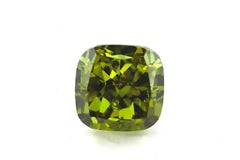 GIA Cert 1.00ct Fancy Deep Brown-Greenish Yellow Cushion Mod Brilliant SI2