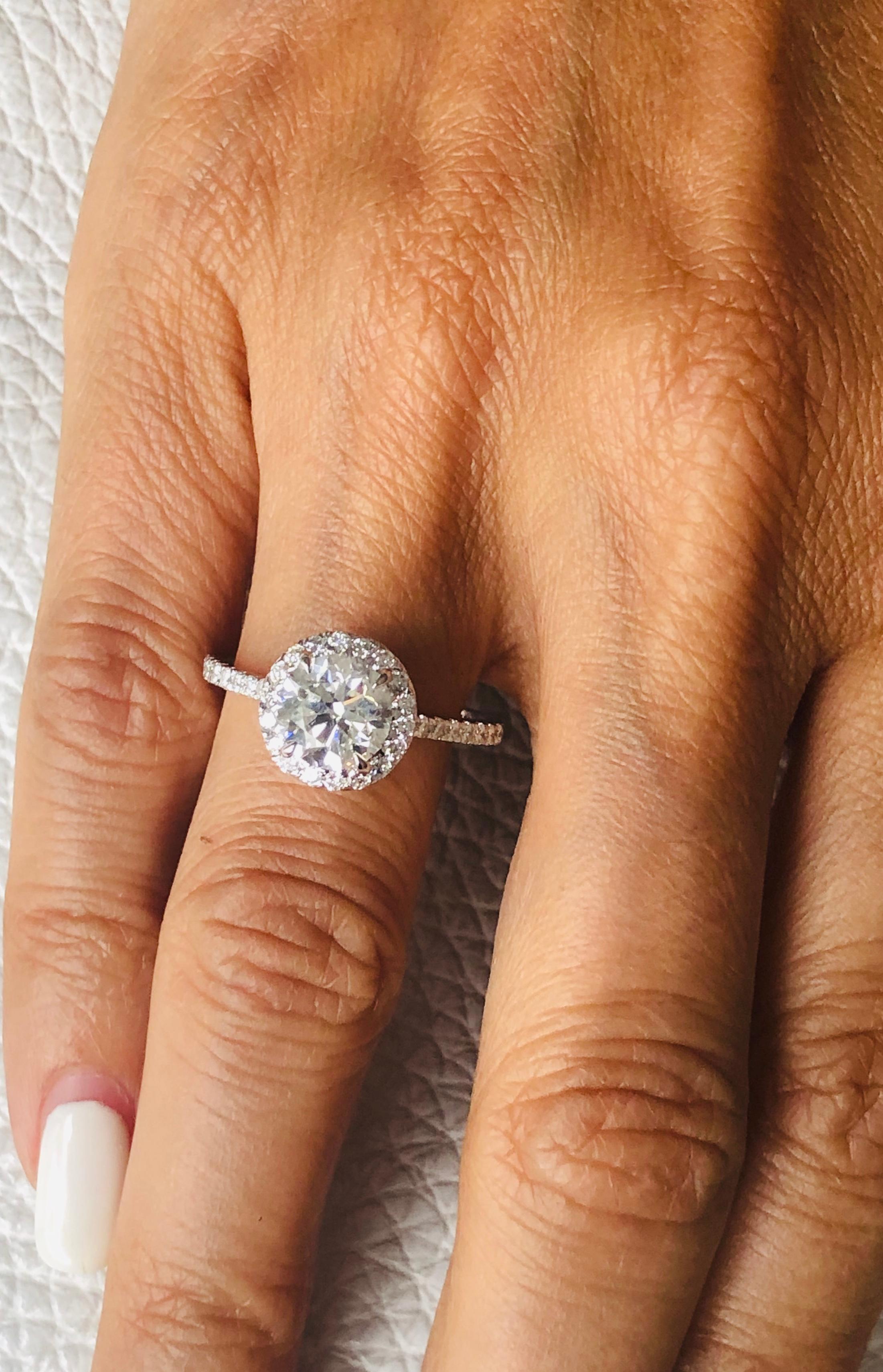 GIA Certified 1.50 Carat H Si2 Brilliant Cut Diamond Engagement Ring 1