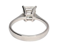 GIA Cert. 1.64 Carat Princess Cut Diamond Solitaire Setting 18K White Gold Ring
