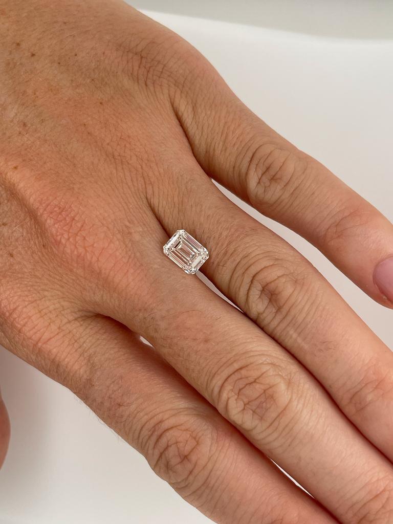 GIA Cert 2.01 FSI Emerald Cut Diamond Engagement Ring Bezel Set in Yellow Gold 1