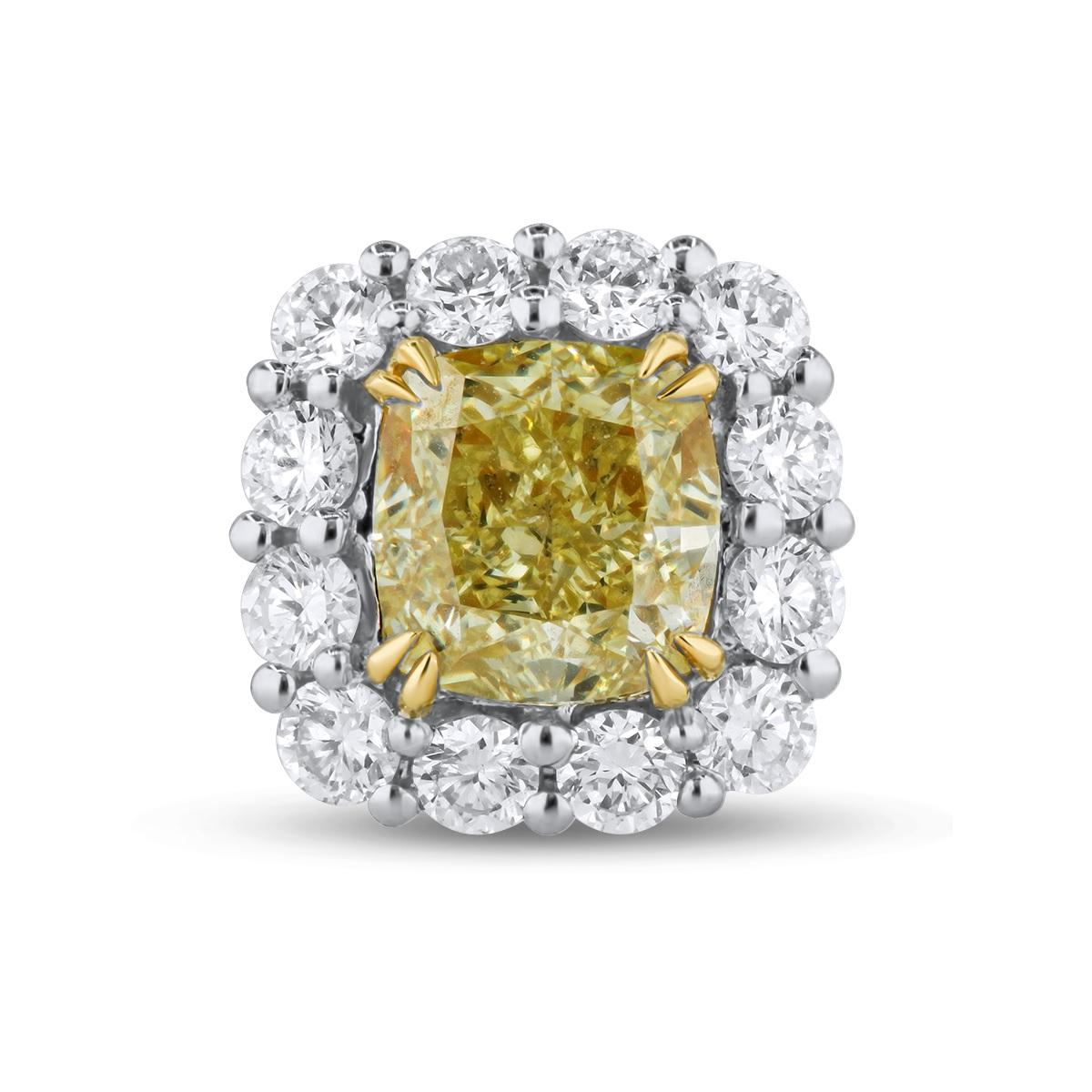 Experience the pinnacle of luxury with our extraordinary yellow cushion diamond earrings. These exceptional jewels boast a central GIA Certified yellow diamond that radiates warmth and brilliance, cradled by a glistening halo of white diamonds. The