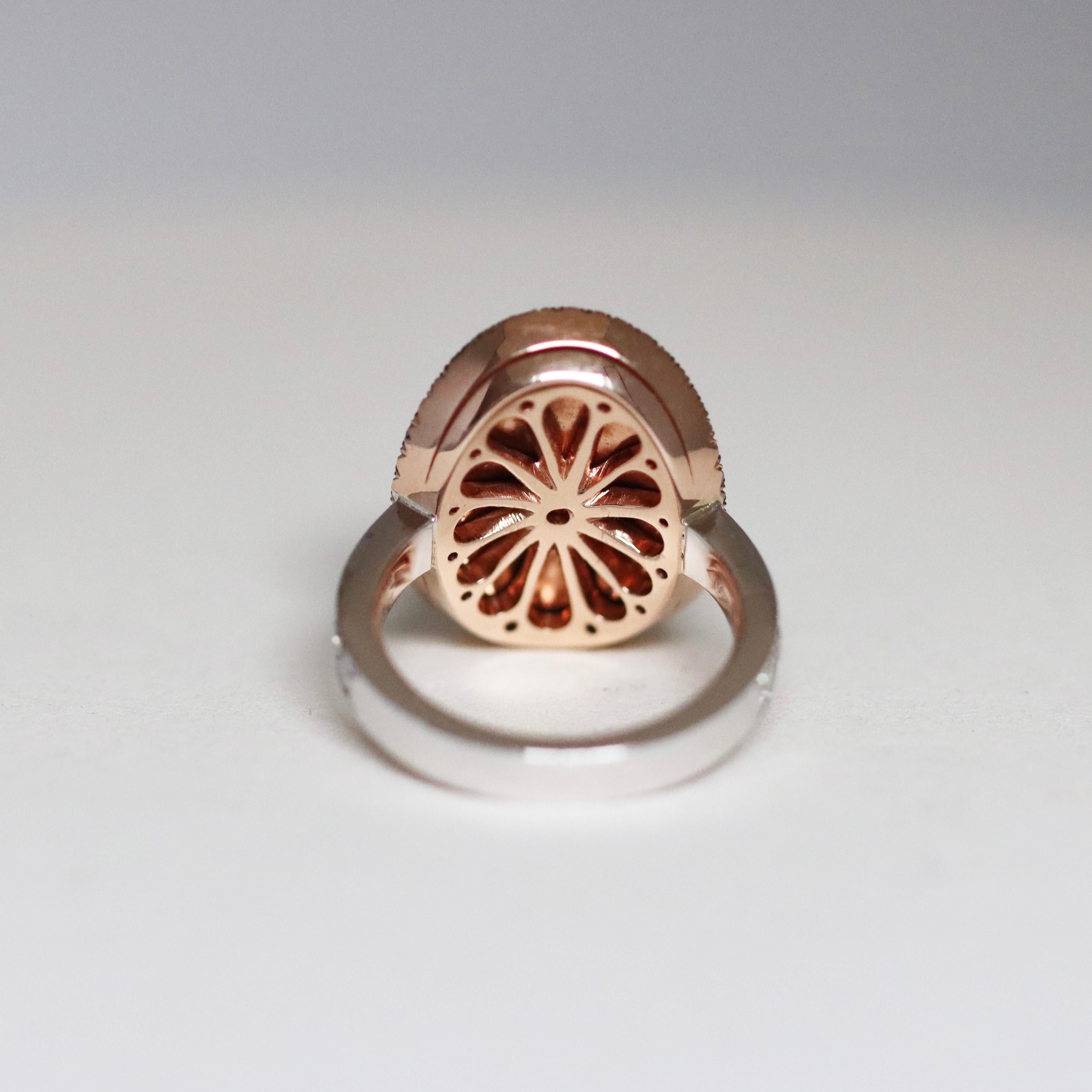 GIA Cert. 3 Ct. Bague fantaisie en forme de poire avec diamants jaunes taille rose et diamants bleus Neuf - En vente à Antwerp, BE