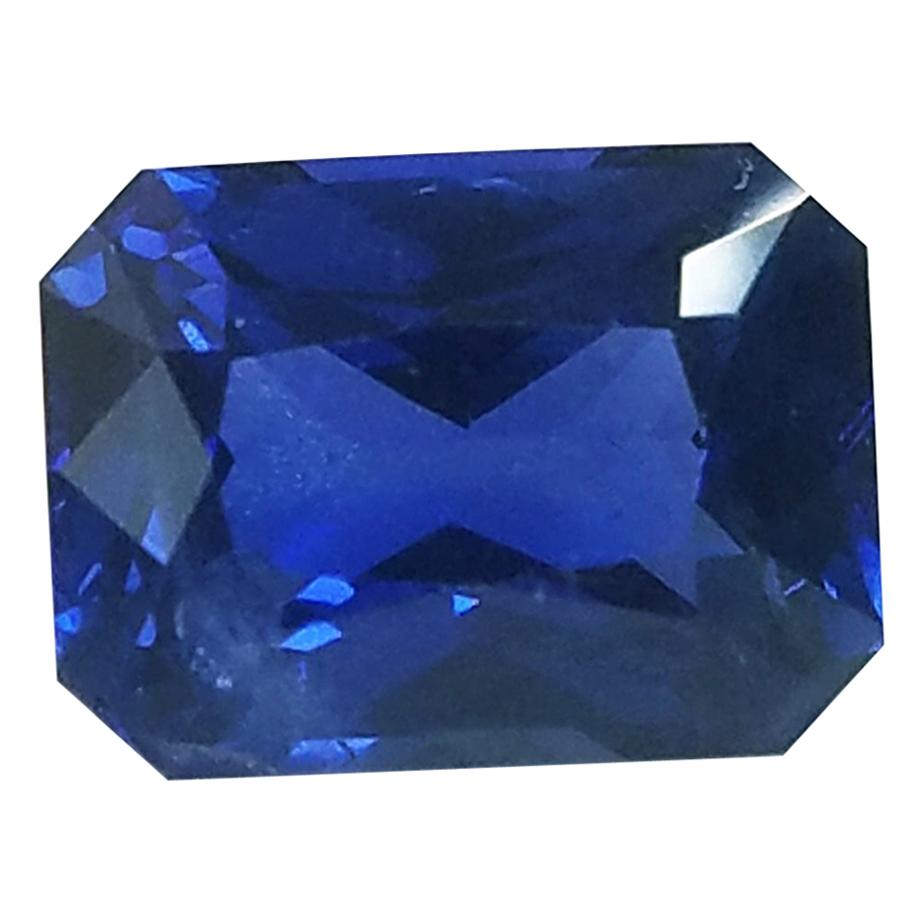 GIA Cert. 4.61 Carat Gem Quality Emerald Cut Heated Blue Sapphire Loose Stone