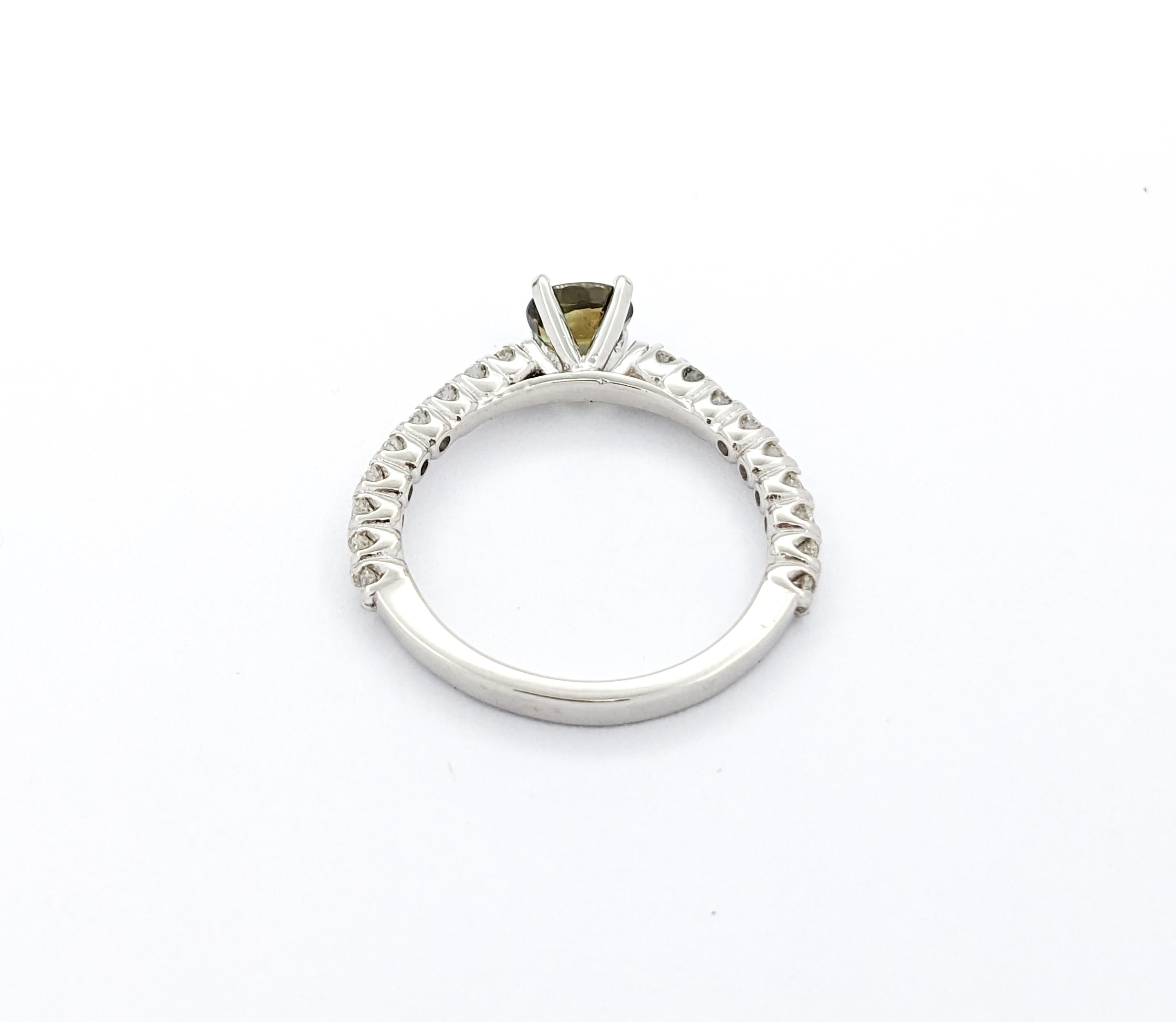 GIA Cert .62ct Natural Alexandrite & Diamond Ring in Platinum For Sale 4