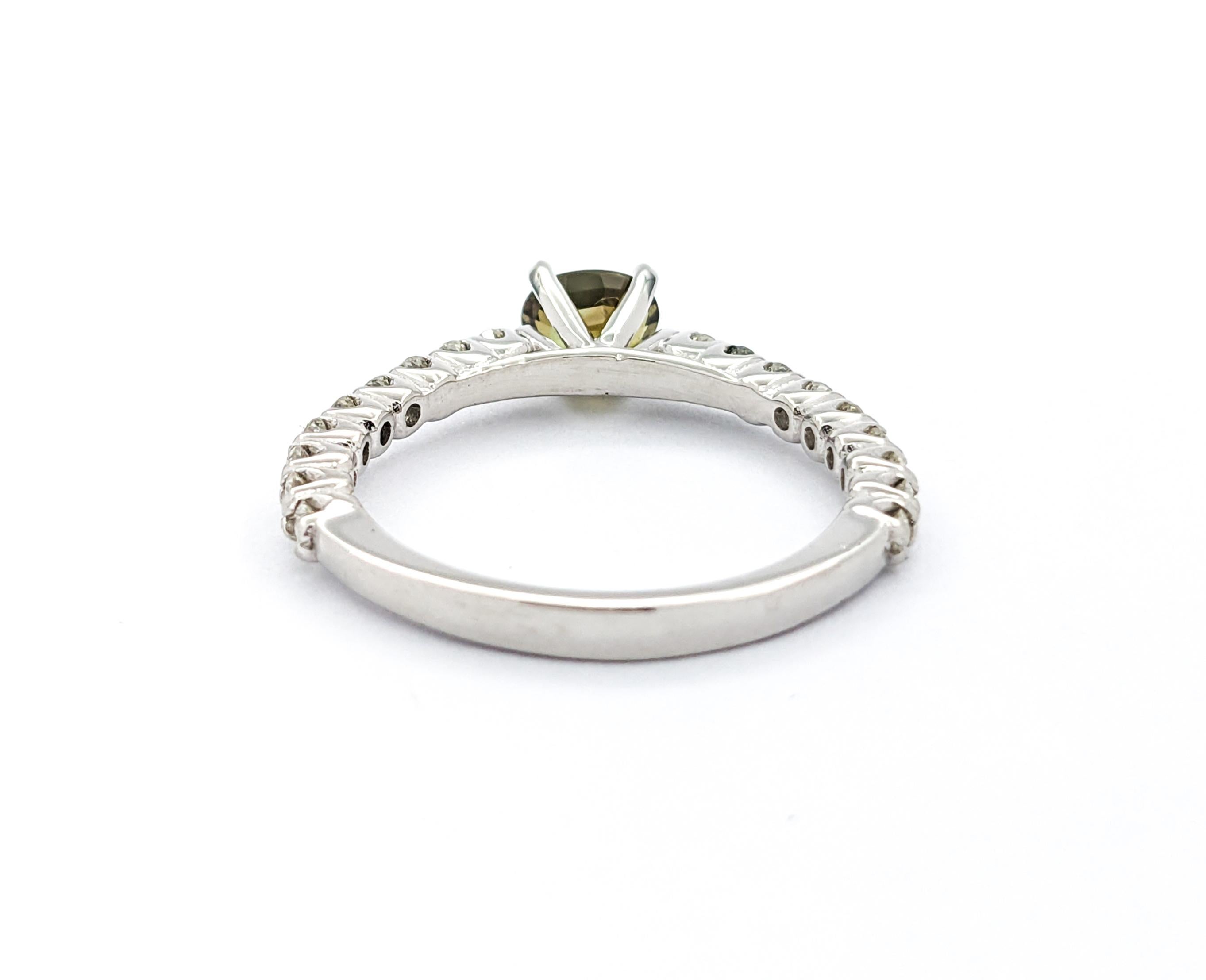 GIA Cert .62ct Natural Alexandrite & Diamond Ring in Platinum For Sale 5