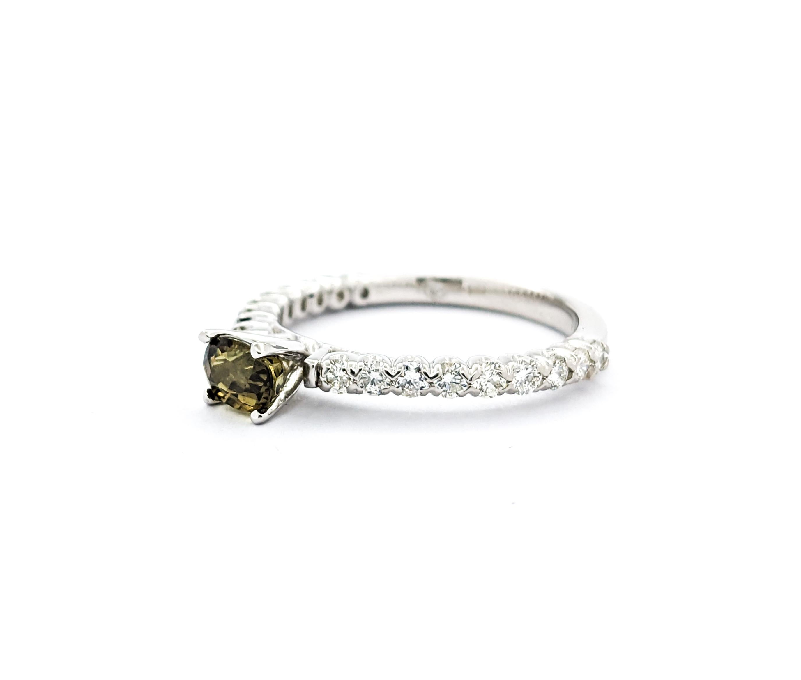 GIA Cert .62ct Natural Alexandrite & Diamond Ring in Platinum For Sale 6