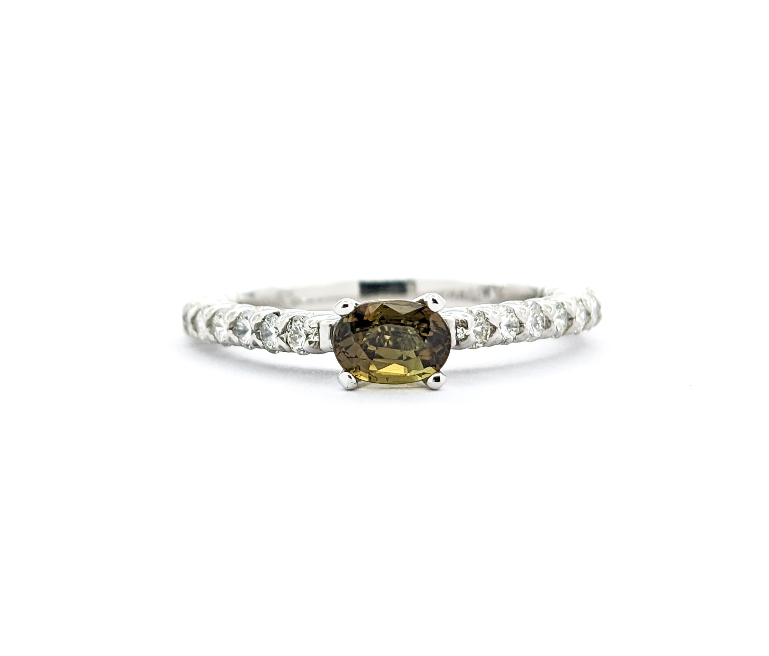 GIA Cert .62ct Natural Alexandrite & Diamond Ring in Platinum For Sale 8