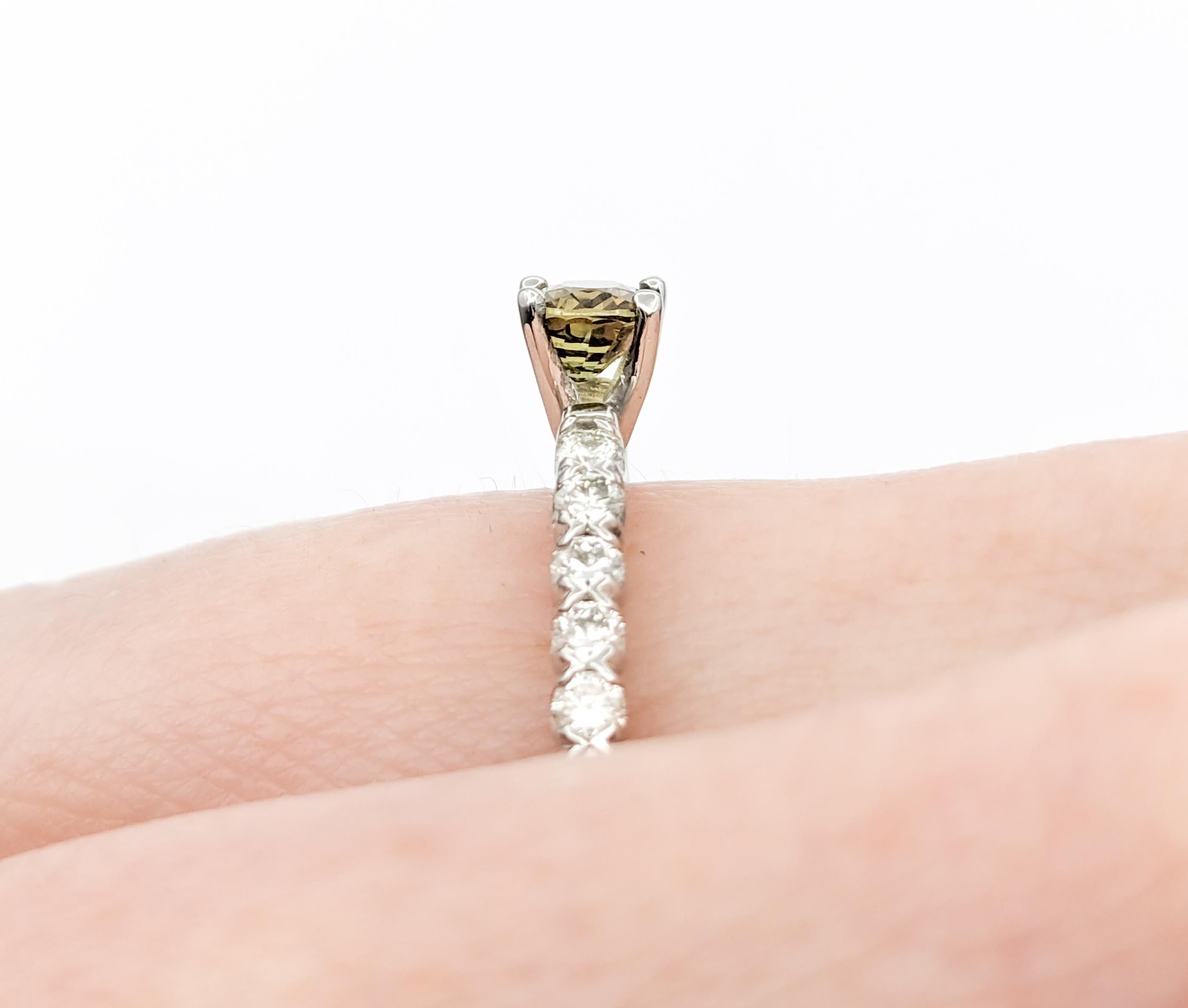 GIA Cert .62ct Natural Alexandrite & Diamond Ring in Platinum In Excellent Condition For Sale In Bloomington, MN