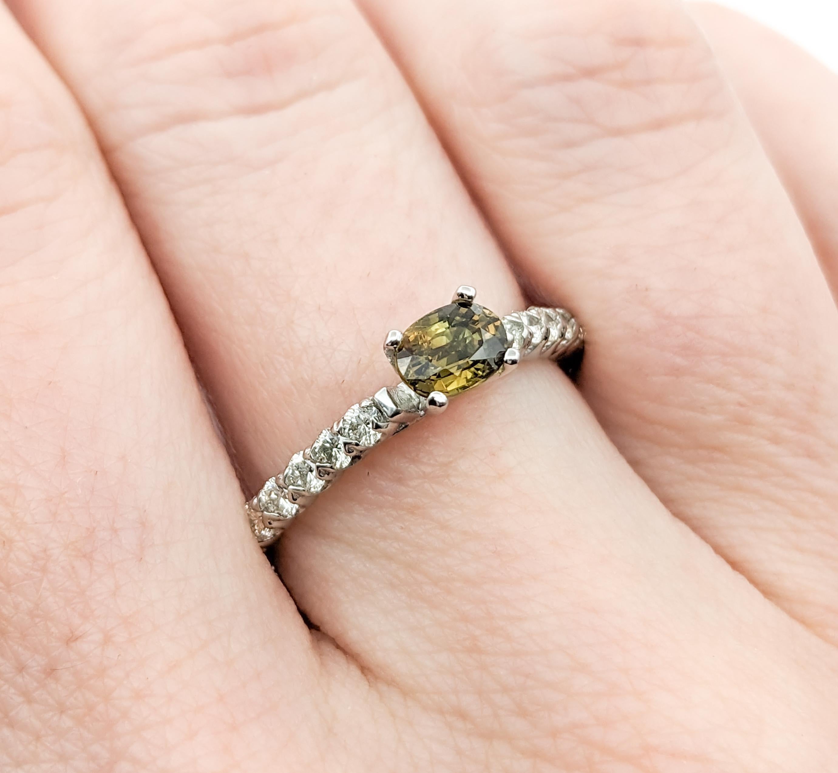 Women's GIA Cert .62ct Natural Alexandrite & Diamond Ring in Platinum For Sale