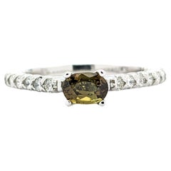 GIA Cert .62ct Natural Alexandrite & Diamond Ring in Platinum