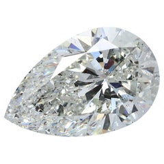 GIA Cert. 7.08ct Pear H SI2 Natural Diamond Loose or Set in Solitaire Ring