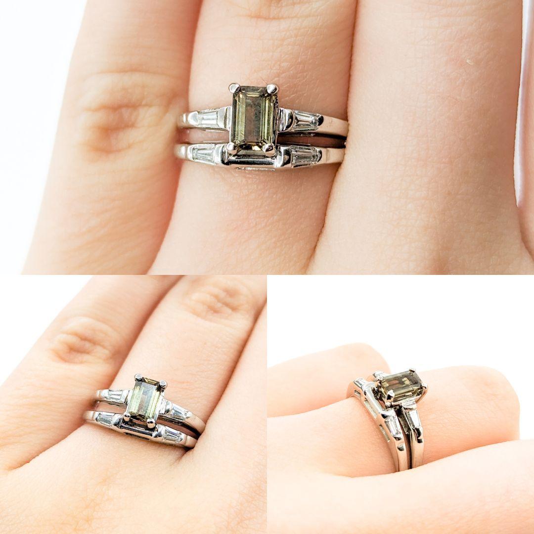 GIA Cert .77ct Alexandrit & Diamant Vintage Hochzeit Set in Wei�ßgold im Zustand „Hervorragend“ in Bloomington, MN