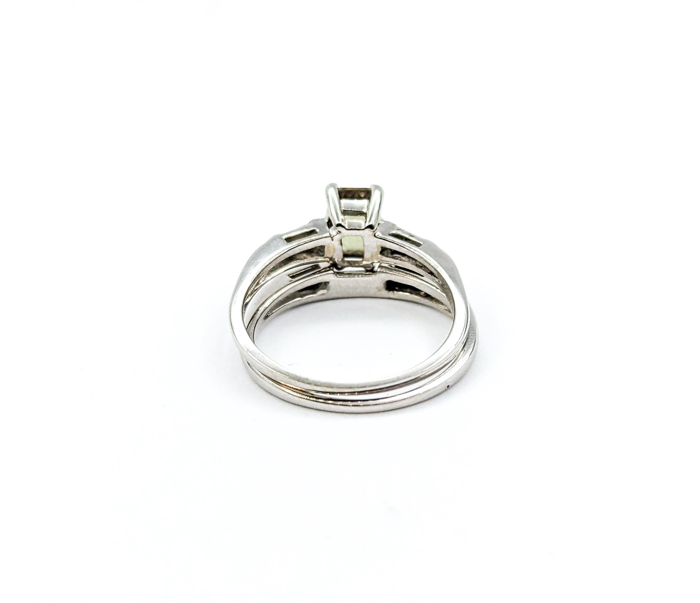 GIA Cert .77ct Alexandrit & Diamant Vintage Hochzeit Set in Weißgold 2
