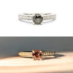 GIA Cert .91ct Alexandrite & Diamond Ring in Platinum