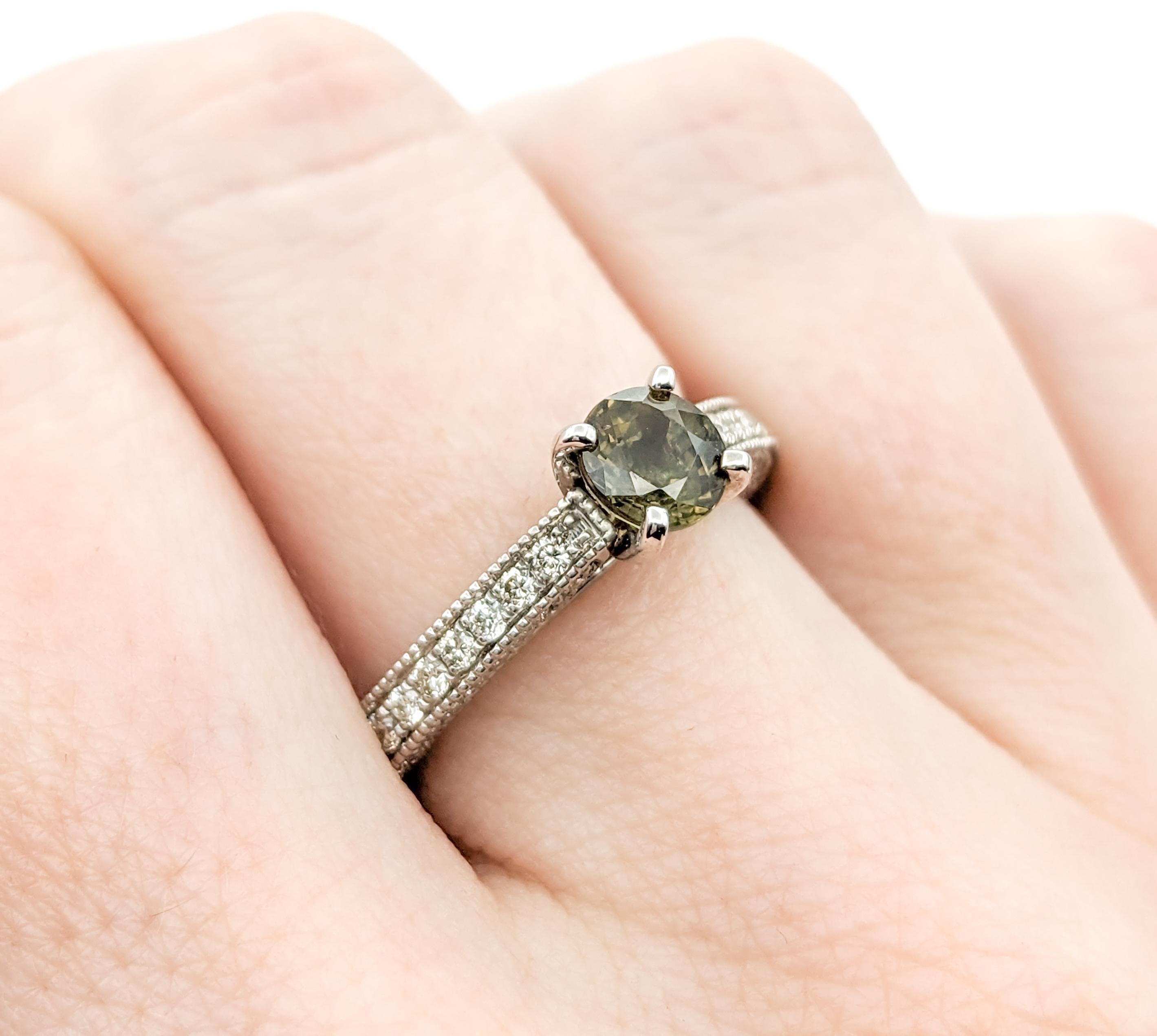 Oval Cut GIA Cert .91ct Alexandrite & Diamond Ring in Platinum For Sale