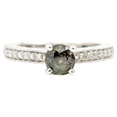 GIA Cert .91ct Alexandrite & Diamond Ring in Platinum