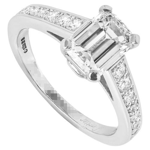 GIA Cert Cartier Platinum Diamond Solitaire 1895 Ring 1.53ct E/VS1