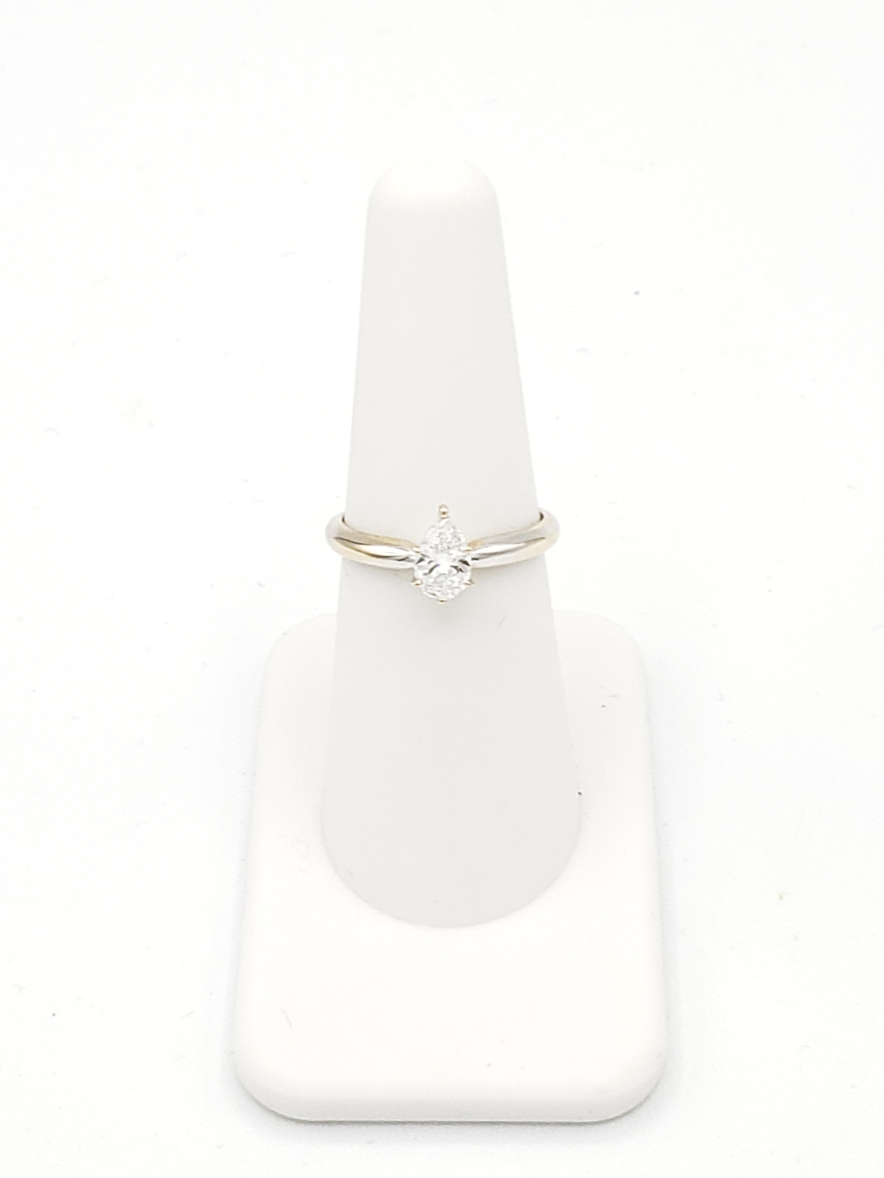 NEW GIA CERT D/VS2 Natural .55 Ct Pear Diamond Engagement Ring in 14k Gold  For Sale 6