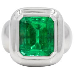Mimi So GIA Certified 7.1 CT Natural Colombian Emerald 18K White Gold Ring