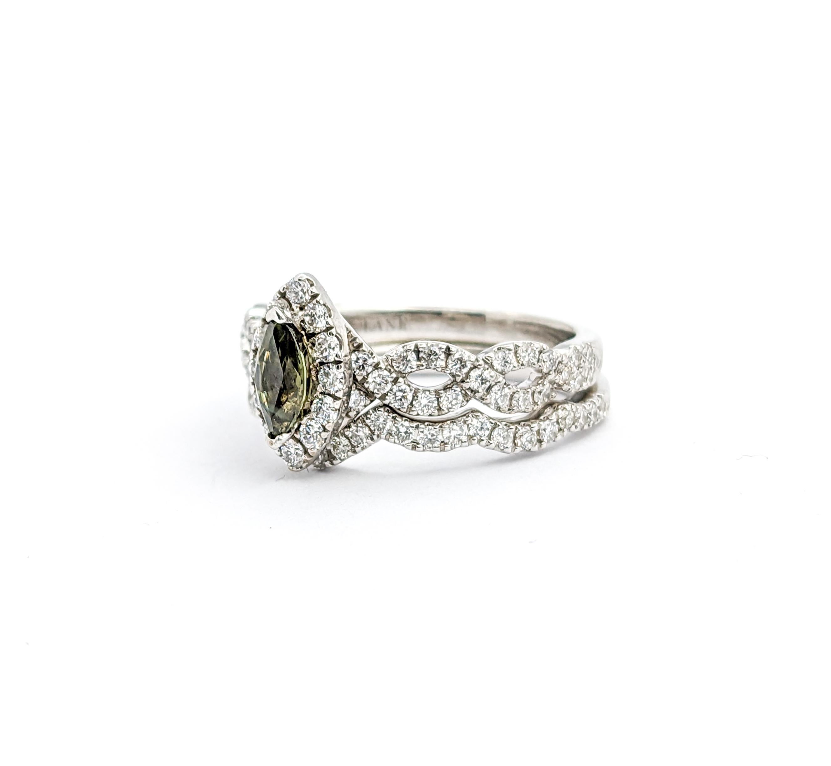 GIA Cert Natural Alexandrite & Diamond Engagement Ring In White Gold For Sale 9