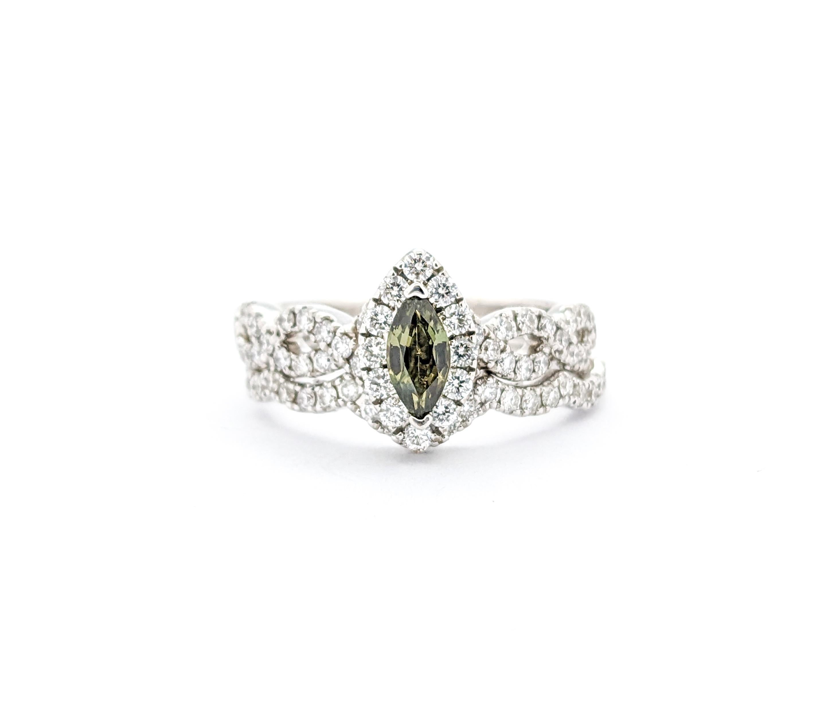 GIA Cert Natural Alexandrite & Diamond Engagement Ring In White Gold For Sale 11