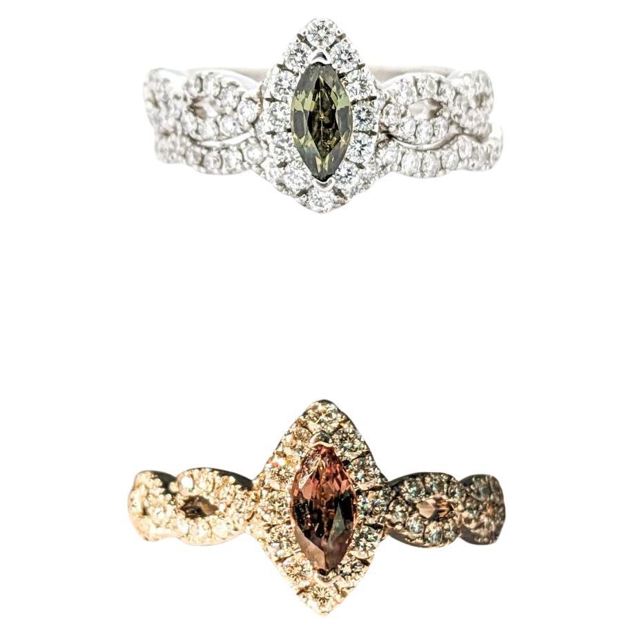 GIA Cert Natural Alexandrite & Diamond Engagement Ring In White Gold
