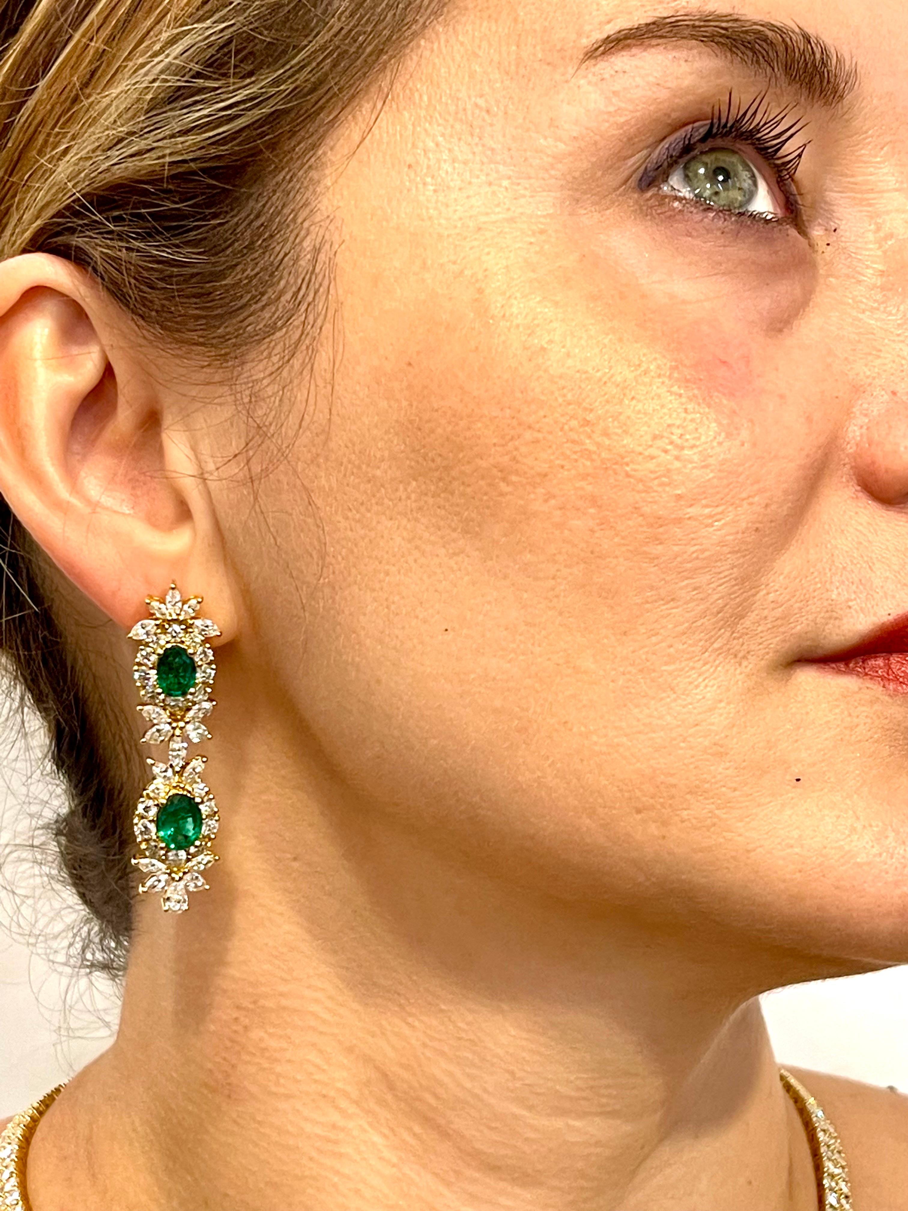 Ensemble de 4 pièces en or jaune 18 carats serties d'émeraudes naturelles de Zambie et de 95 carats certifiées GIA en vente 15