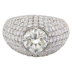 GIA Cert Round Cut Diamond Engagement Ring 1.67 Carat Center 3.03 Carat Setting