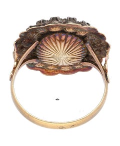 GIA Cert. Victorian Antique 3.5 Carat Citrine and Diamond in Silver/Gold Ring