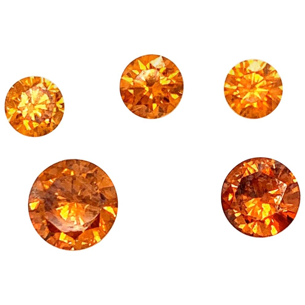 GIA Certified 3.20 Carat Natural Orange Round Brilliant Cut Diamonds For Sale