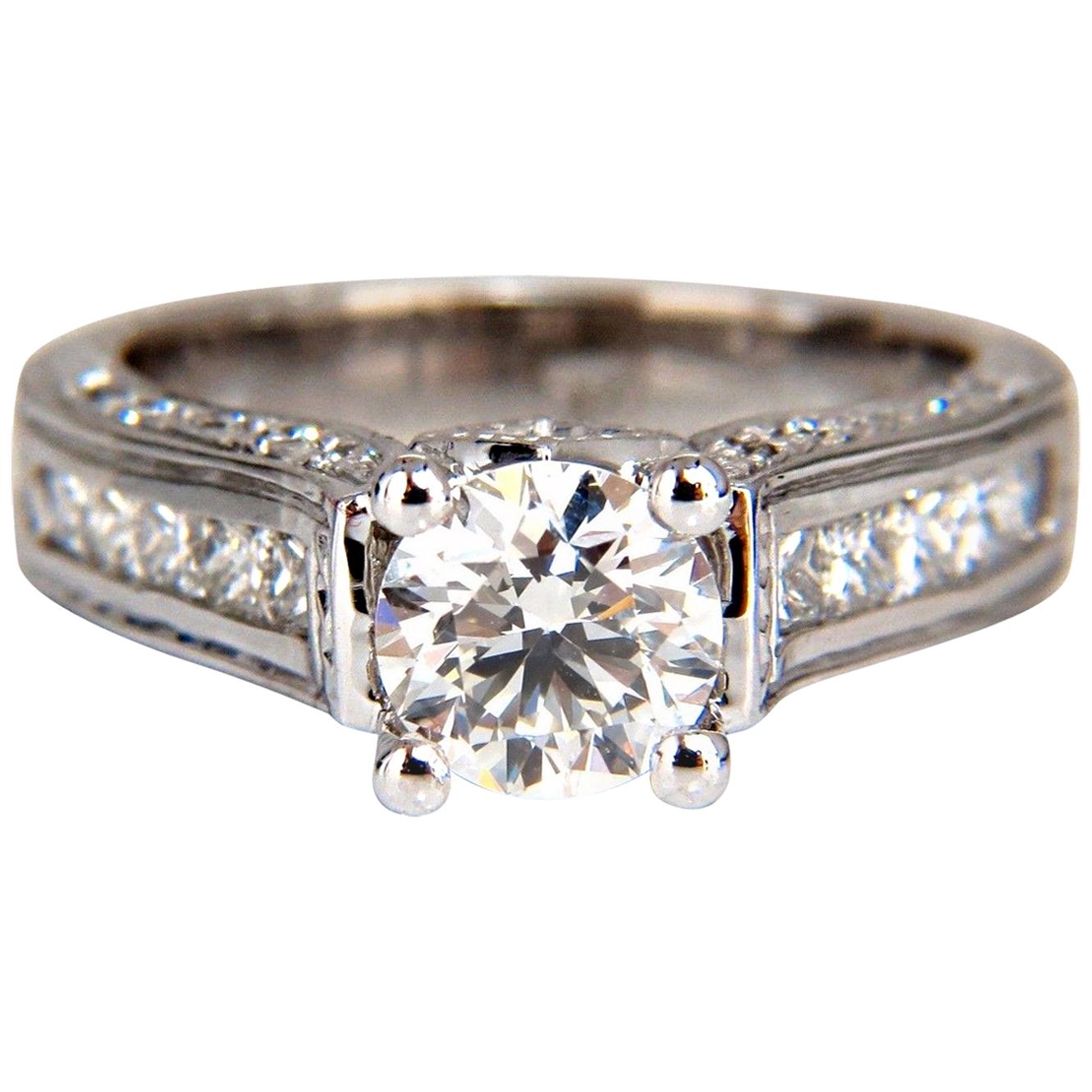 GIA Certified 1.86ct Round Diamond Ring I/VVs-1 Excellent 14kt Halo ...