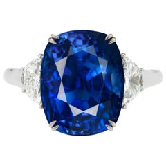 GIA bescheinigt 6,70 Karat Vivid Intensive Blue KASHMIR Sapphire Ring