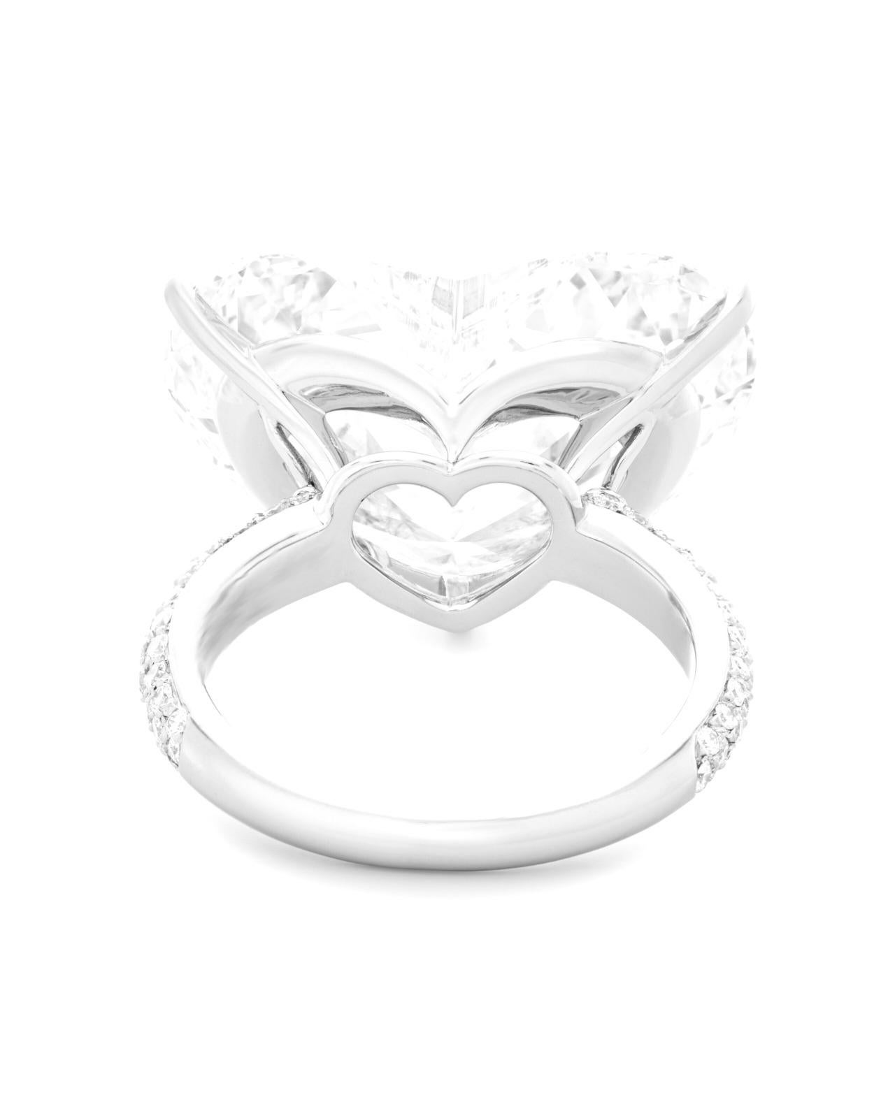 GIA Certifed 10 Carat Heart Cut  Engagement Platinum Ring D Color VVS1 Clarity In New Condition For Sale In Chicago, IL