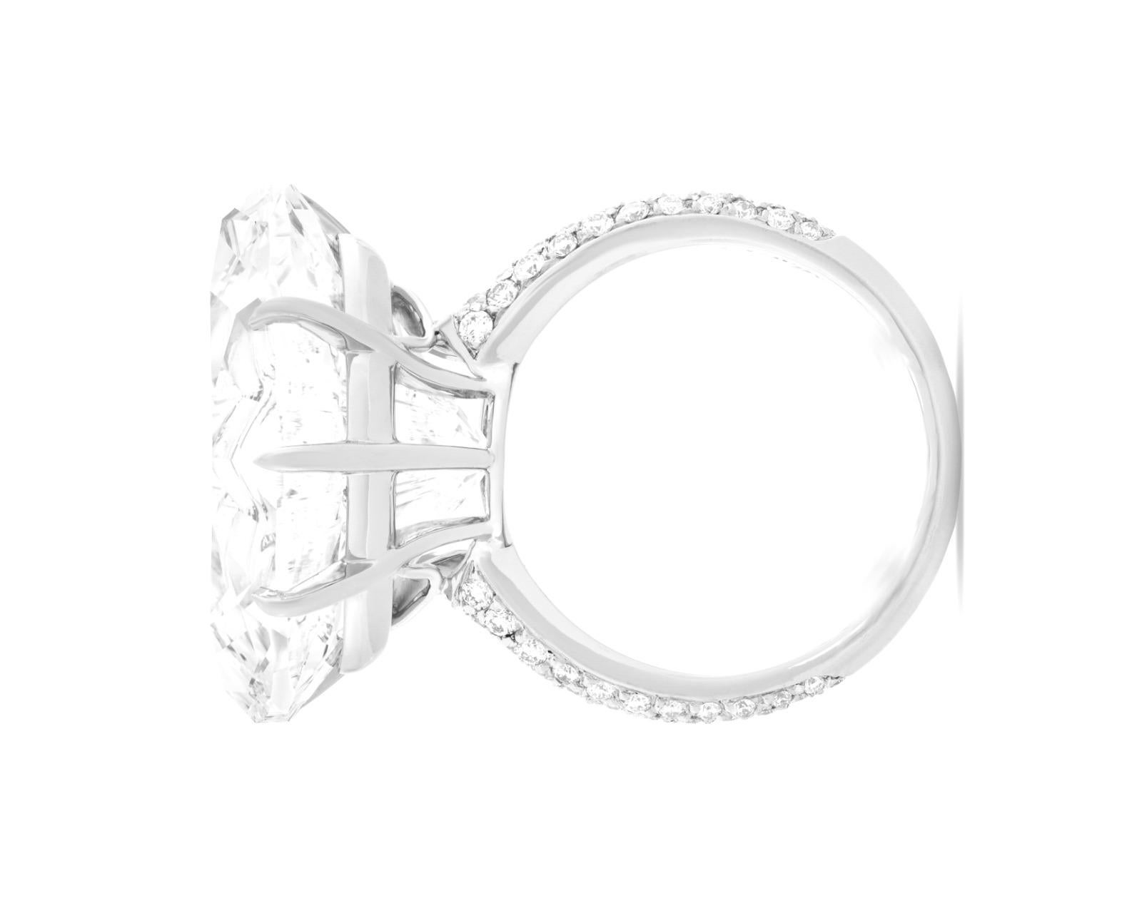 Women's or Men's GIA Certifed 10 Carat Heart Cut  Engagement Platinum Ring D Color VVS1 Clarity For Sale