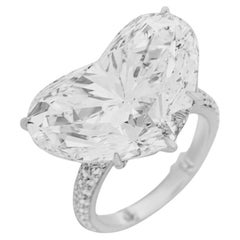 GIA Certifed 10 Carat Heart Cut  Engagement Platinum Ring D Color VVS1 Clarity