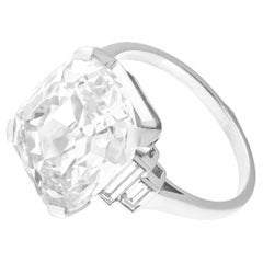 GIA Certifed 4 Carat Old Mine Cut  Engagement Platinum Ring E VS2