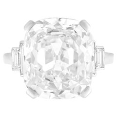 GIA Certifed 4 Carat Old Mine Cut  Engagement Platinum Ring E VS2
