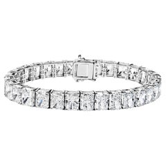 Bracelet 18 carats avec diamants taille radiant de 45 carats certifiés GIA