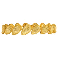 GIA Certified 35 Carat Pear Cut Fancy Yellow Halo Tennis Bracelet