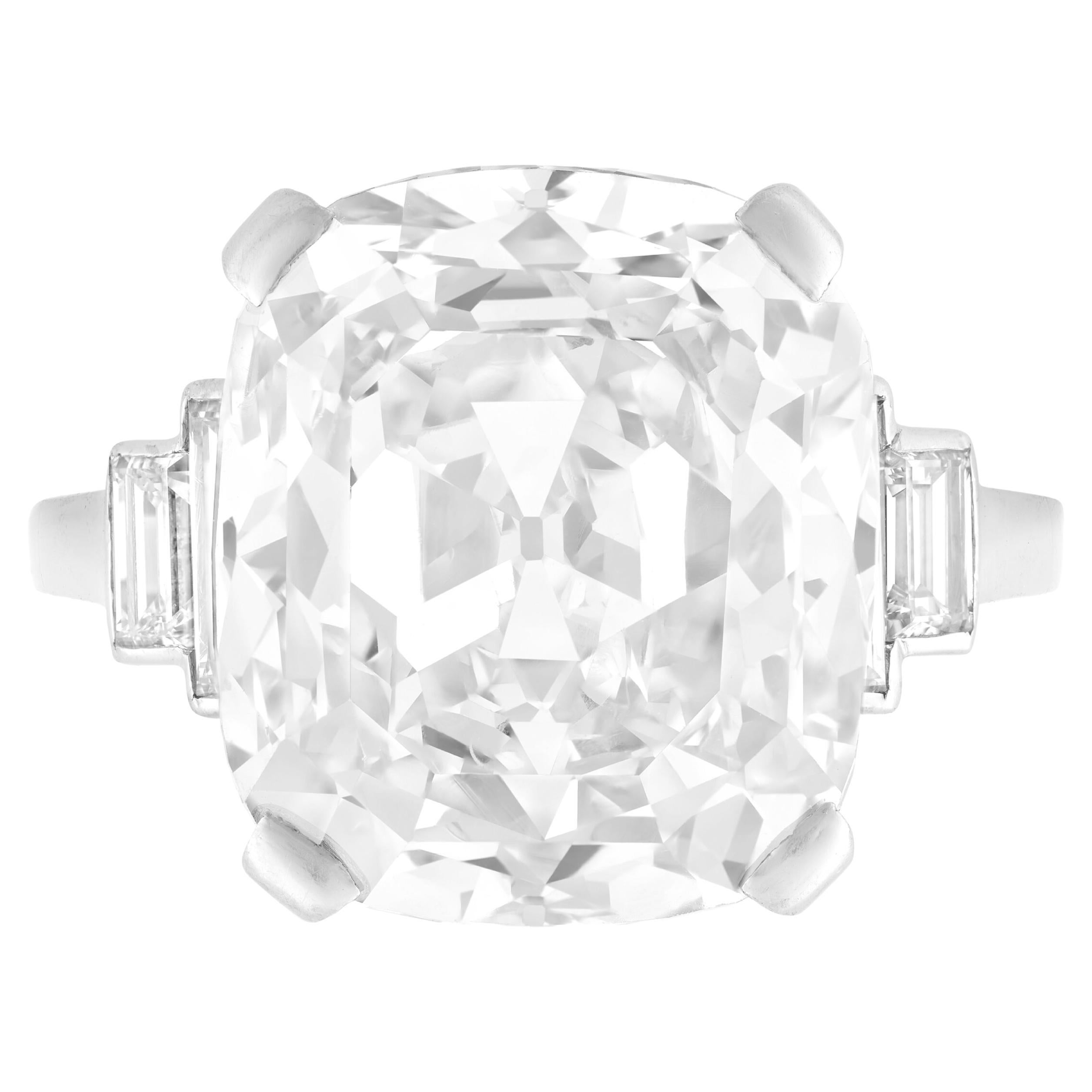 GIA Certifed 5 Carat Old Mine Cut  Engagement Platinum Ring