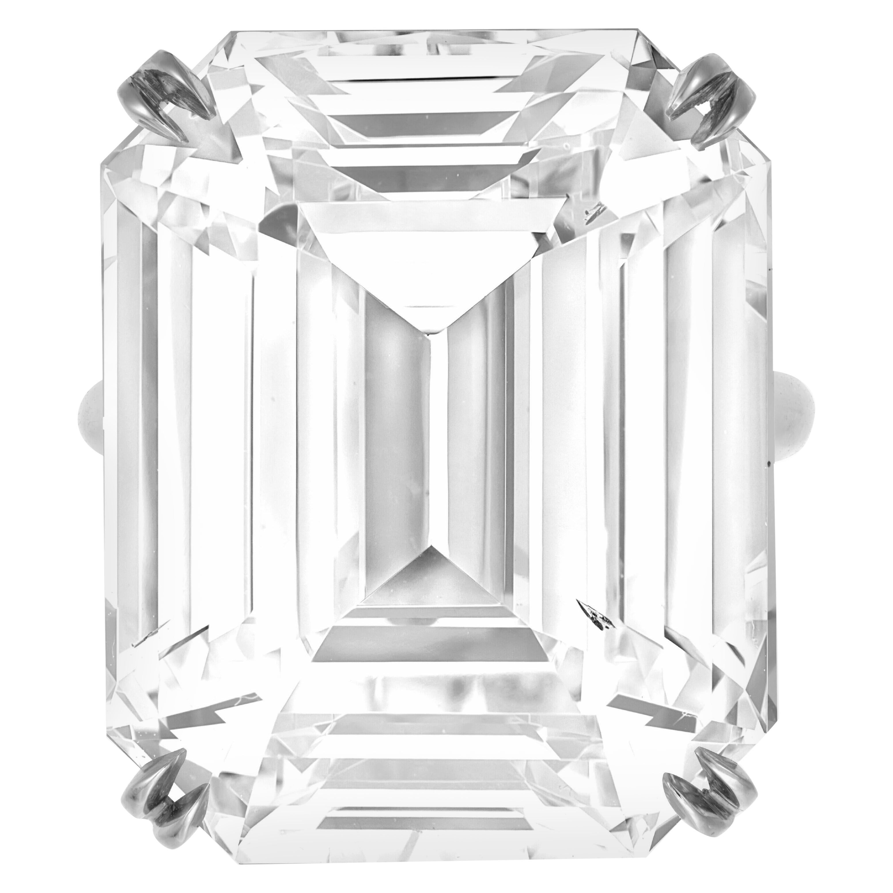 GIA-zertifizierter 52,55 Karat natürlicher Diamant im Smaragd-Schliff, gefasst in Platin im Angebot