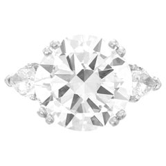 GIA Certifed 6 Carat Round Brilliant Cut  Engagement Platinum Ring D FLAWLESS