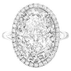 GIA Certifed 6 Carat Oval Cut  Engagement Platinum Ring