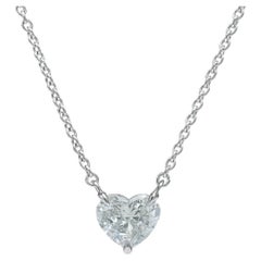 GIA Certiffied 1.59 Carat  Heart Shape Diamond Pendant Necklace